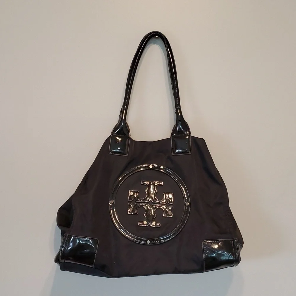 Tory Burch Womens Big Logo Satchel Large Tote Shoulder bag